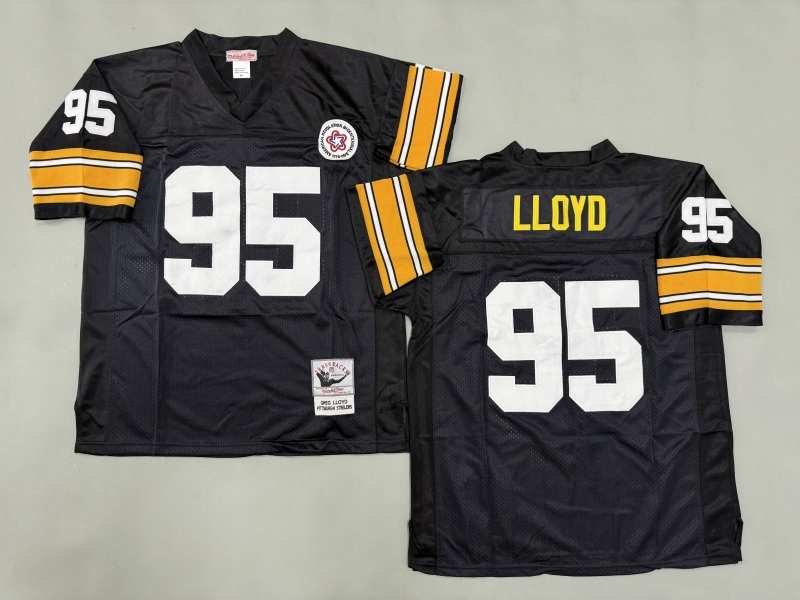 Men 2025 Pittsburgh Steelers #95 Lloyd black Throwback Limited NFL Jersey style 002->pittsburgh steelers->NFL Jersey